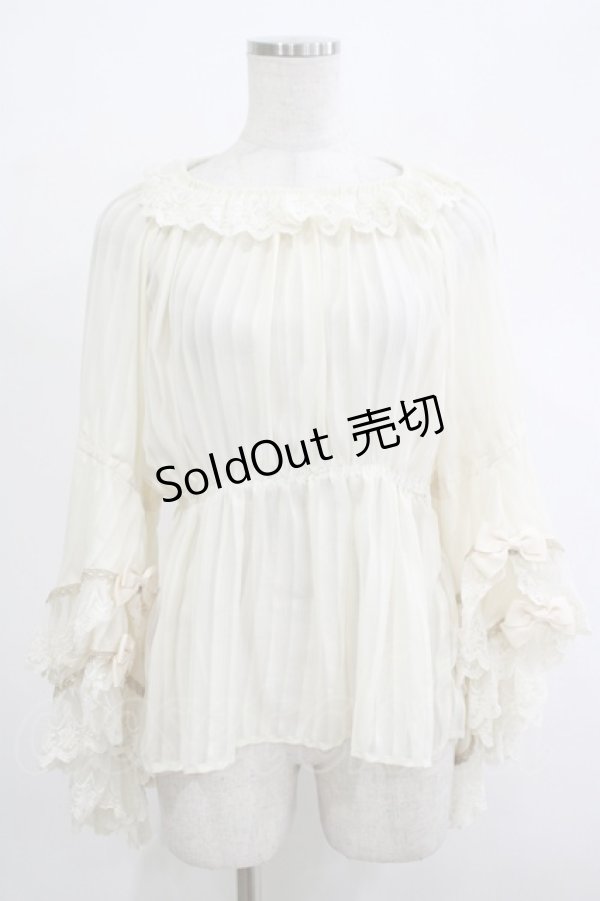 画像1: Infanta（海外ロリータブランド） / ストライプシフォンブラウス Free アイボリー H-25-12-04-058-LO-BL-NS-ZH (1)