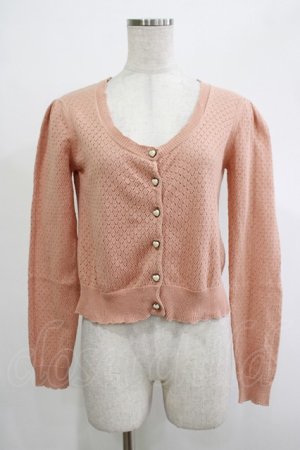 画像: Amavel / 透かしカーディガン Free ピンク H-25-12-04-063-CA-TO-NS-ZH