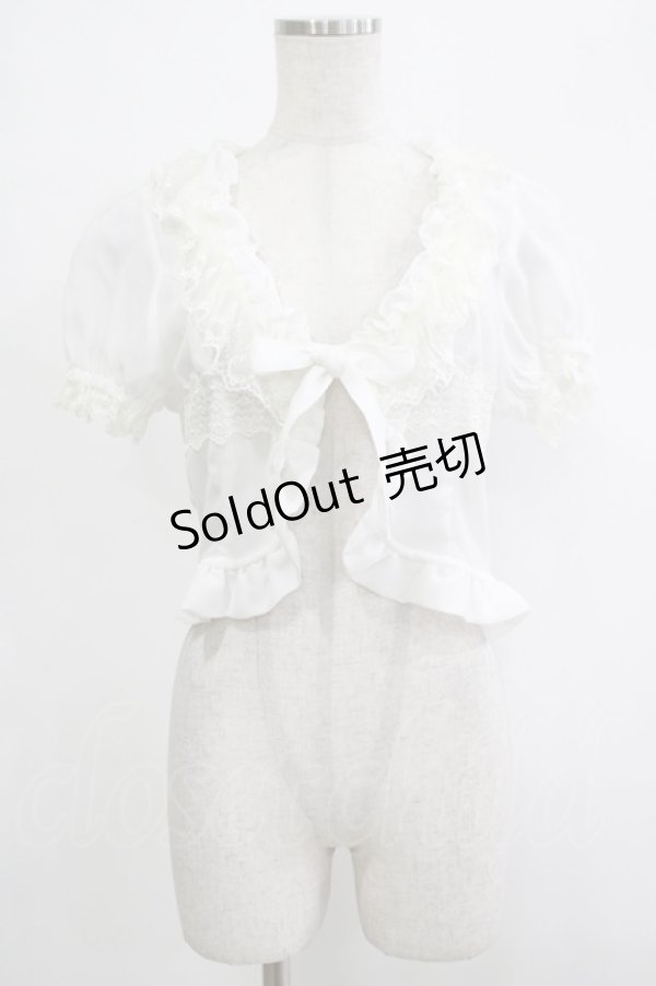 画像1: Innocent World / オリジナルレース梨地ボレロ M オフ H-25-12-04-065-IW-TO-NS-ZH (1)