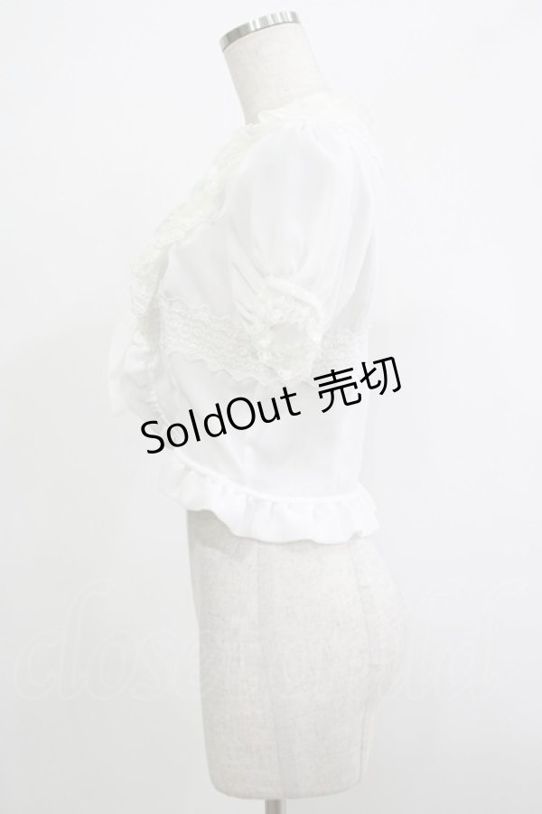 画像2: Innocent World / オリジナルレース梨地ボレロ M オフ H-25-12-04-065-IW-TO-NS-ZH (2)