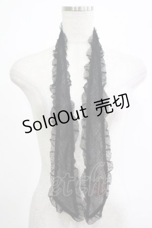 画像: PINK HOUSE CHELSEA / ドットチュールリボン  ブラック H-25-12-04-070-EL-ZA-NS-ZH