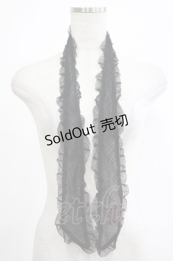 画像1: PINK HOUSE CHELSEA / ドットチュールリボン  ブラック H-25-12-04-070-EL-ZA-NS-ZH (1)