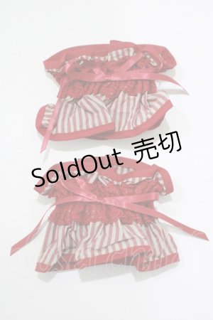 画像: ALICE and the PIRATES / ストライプお袖留め  ボルドー H-25-12-04-072-PA-ZA-NS-ZH