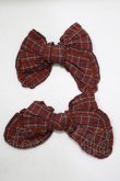 画像1: PINK HOUSE / チェックリボンブローチ  ボルドー H-25-12-04-073-LO-AC-NS-ZH (1)