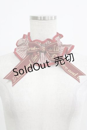 画像: ALICE and the PIRATES / ストライプフリルチョーカー  ボルドー H-25-12-04-074-PA-AC-NS-ZH