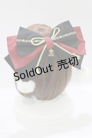 画像: ALICE and the PIRATES / 天狗のポンポンリボン  ブラック H-25-12-04-078-PA-AC-NS-ZH