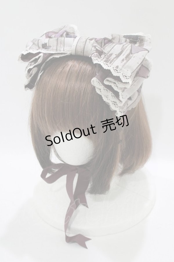 画像1: ALICE and the PIRATES / Quiet toys room〜あの子と遊んだあの日々を〜柄リボンヘッドドレス  パープル H-25-12-04-079-PA-AC-NS-ZH (1)