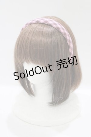 画像: an another angelus / レトロギンガムカチューシャ  ピンク H-25-12-04-084-CA-AC-NS-ZH