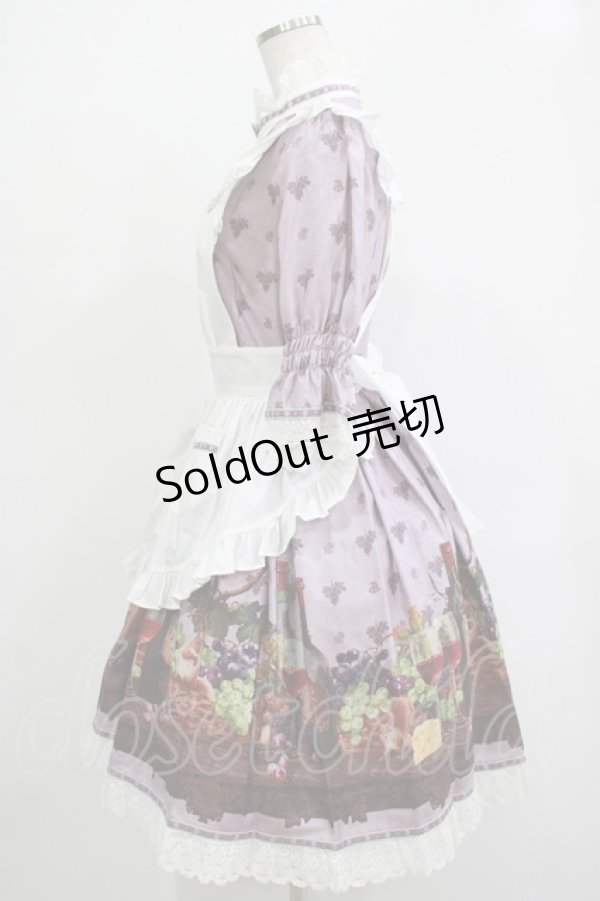 画像2: ALICE and the PIRATES / 秘密の冒険と幸せのワイナリー柄ワンピース Free パープル H-25-12-04-008-PA-OP-NS-ZH (2)