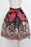 画像3: ALICE and the PIRATES / クリスの百鬼夜行〜宵に咲き誇る妖の華〜柄スカート Free 墨×エンジ（Black） H-25-12-04-011-PA-SK-NS-ZH (3)