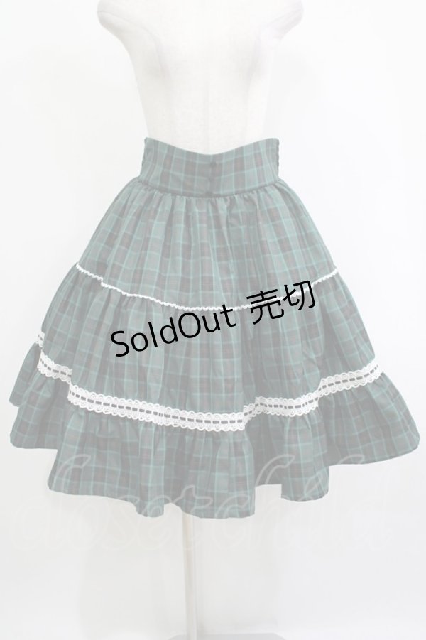 画像1: Eri Aino's collaboration / シャーロットの水曜日 フリルフレアスカート M グリーン H-25-12-04-013-PU-TO-NS-ZH (1)