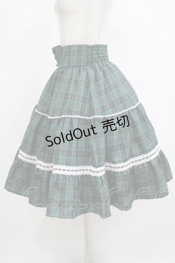 画像2: Eri Aino's collaboration / シャーロットの水曜日 フリルフレアスカート M グリーン H-25-12-04-013-PU-TO-NS-ZH (2)