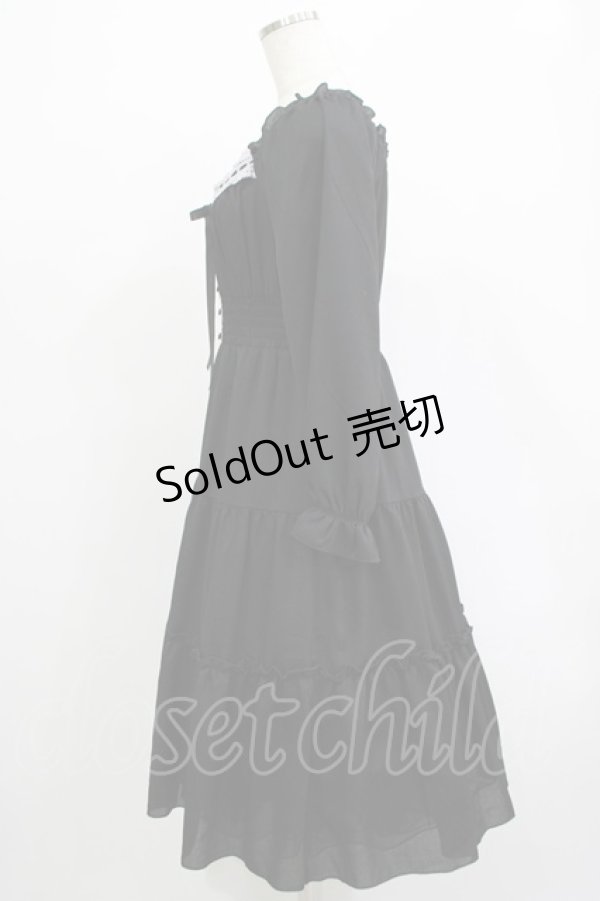 画像2: axes femme POETIQUE / オフショルティアード長袖ワンピース M ブラック H-25-12-04-016-AX-OP-NS-ZH (2)