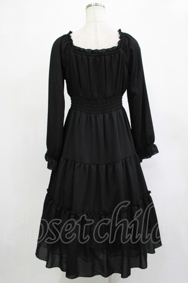 画像3: axes femme POETIQUE / オフショルティアード長袖ワンピース M ブラック H-25-12-04-016-AX-OP-NS-ZH (3)