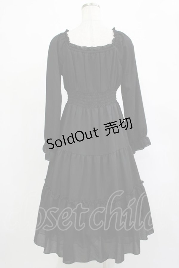 画像3: axes femme POETIQUE / オフショルティアード長袖ワンピース M ブラック H-25-12-04-016-AX-OP-NS-ZH (3)