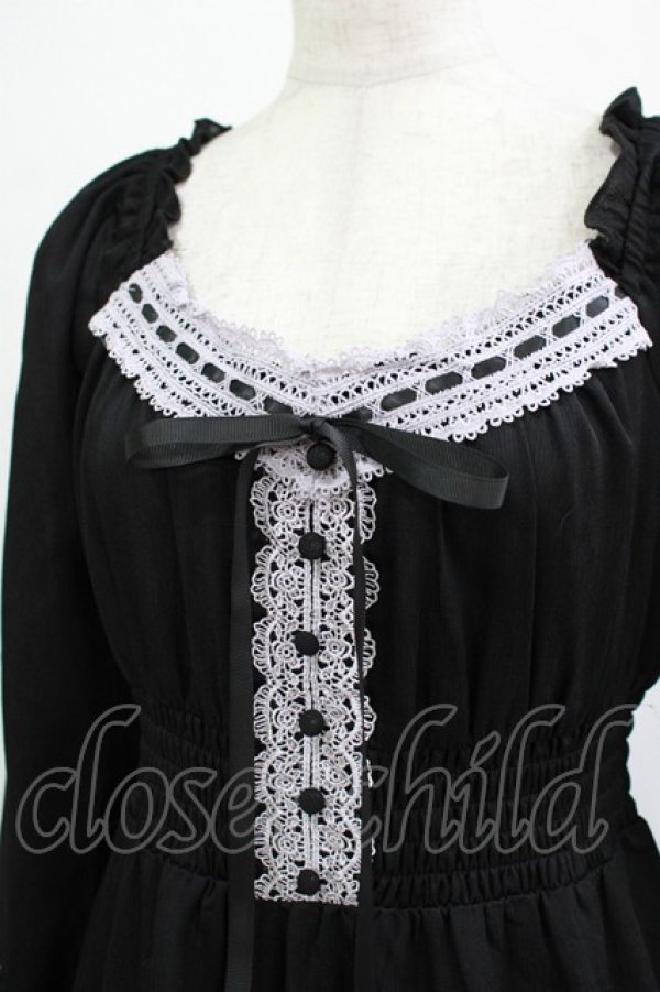 画像4: axes femme POETIQUE / オフショルティアード長袖ワンピース M ブラック H-25-12-04-016-AX-OP-NS-ZH (4)