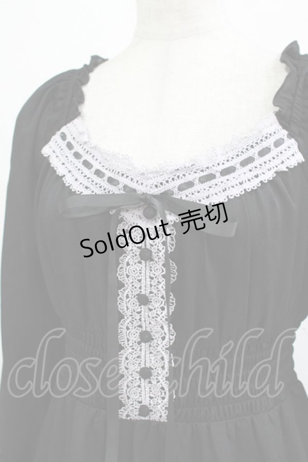 画像4: axes femme POETIQUE / オフショルティアード長袖ワンピース M ブラック H-25-12-04-016-AX-OP-NS-ZH (4)