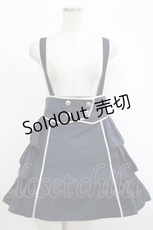 画像: Blue rouge / サスペンダーフリルスカート Free ネイビー H-25-12-04-025-CA-SK-NS-ZH