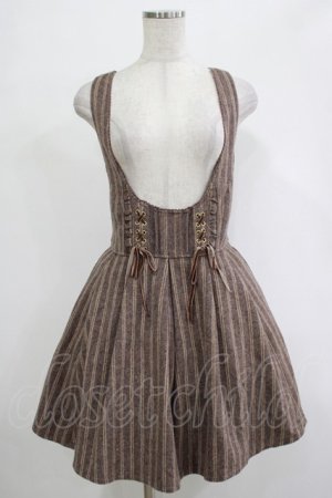 画像: LIZ LISA / ストライプジャンパースカート Free ブラウン H-25-12-05-022-LO-OP-NS-ZH