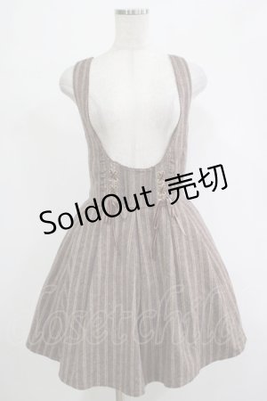 画像: LIZ LISA / ストライプジャンパースカート Free ブラウン H-25-12-05-022-LO-OP-NS-ZH