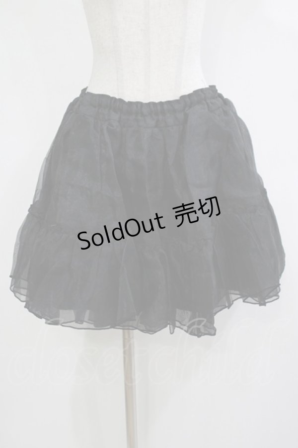 画像1: metamorphose / オーガンジーソフトパニエ Free ブラック H-25-12-05-028-ME-SK-NS-ZH (1)