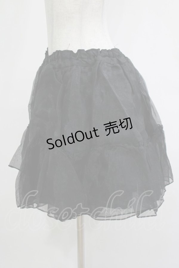 画像2: metamorphose / オーガンジーソフトパニエ Free ブラック H-25-12-05-028-ME-SK-NS-ZH (2)