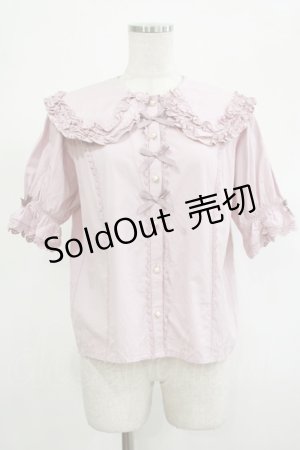 画像: axes femme kawaii / 半袖丸襟コットンブラウス M ピンク H-25-12-05-030-AX-BL-NS-ZH