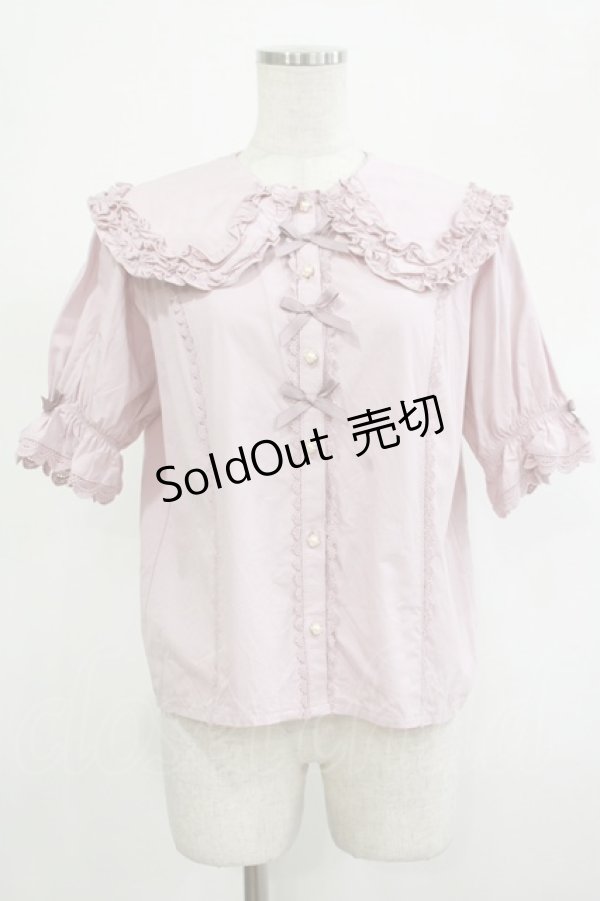 画像1: axes femme Kawaii / 半袖丸襟コットンブラウス M ピンク H-25-12-05-030-AX-BL-NS-ZH (1)
