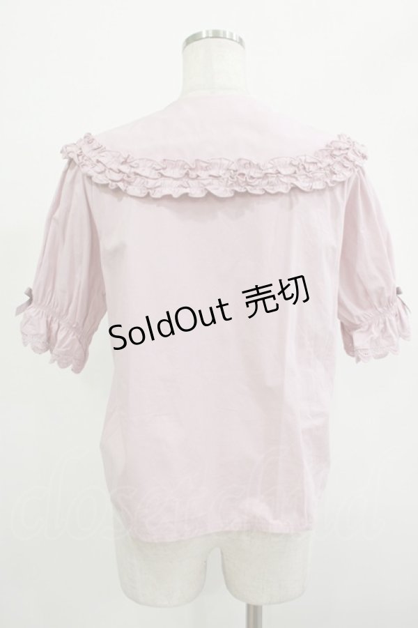 画像3: axes femme Kawaii / 半袖丸襟コットンブラウス M ピンク H-25-12-05-030-AX-BL-NS-ZH (3)