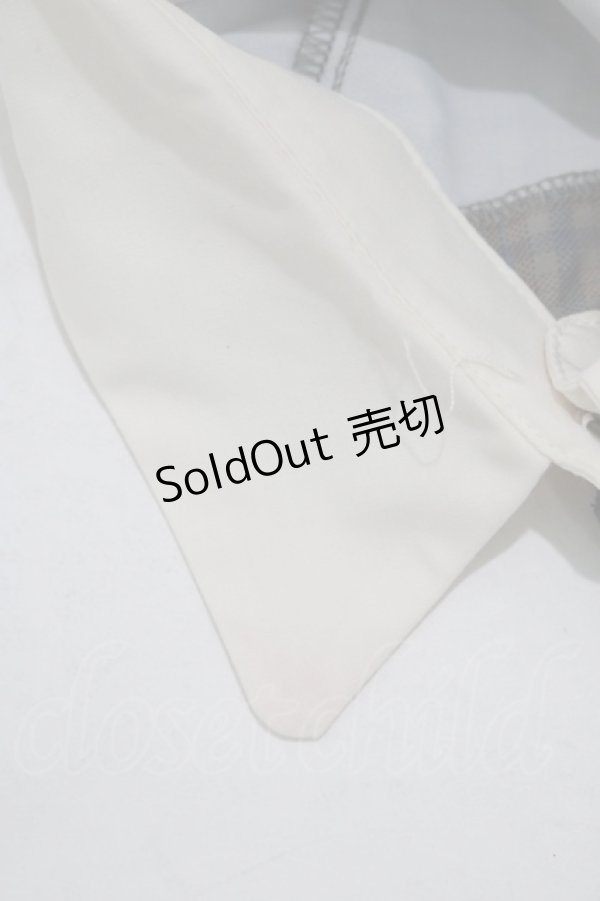 画像5: Fi.n.t / タイ付きチェッククレリック5分袖シャツ Free GRAY×NV H-25-12-05-032-CA-BL-NS-ZH (5)