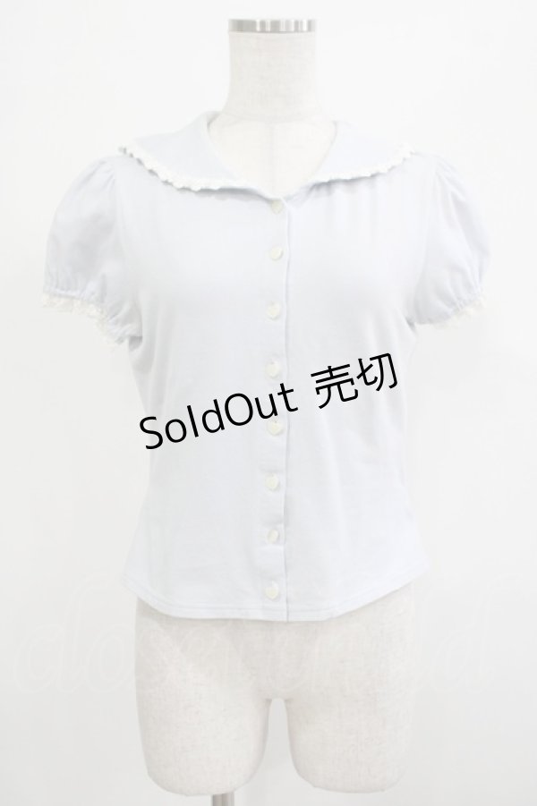 画像1: Innocent World / ローズレースセーラーカットソー Free サックス H-25-12-05-034-IW-TO-NS-ZH (1)