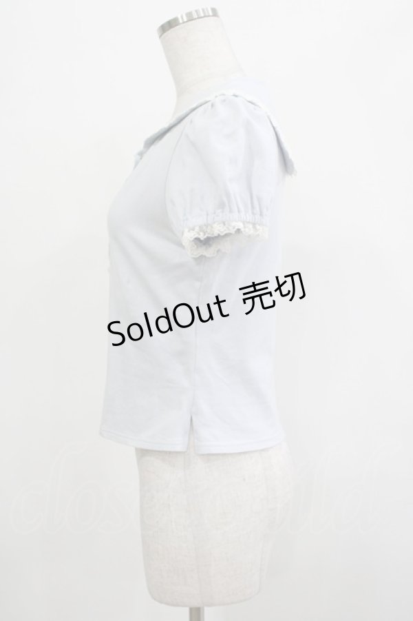 画像2: Innocent World / ローズレースセーラーカットソー Free サックス H-25-12-05-034-IW-TO-NS-ZH (2)