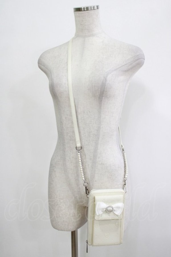 画像1: Lovely Tency / 眞白ありすコラボ/スマホショルダーバッグ  ホワイト H-25-12-05-035-GO-BG-NS-ZH (1)