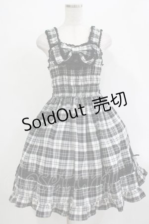 画像: BABY,THE STARS SHINE BRIGHT / タータンチェックリボンシャーリングプリンセスジャンパースカート Free ブラック H-25-12-05-004-BA-SK-NS-ZH