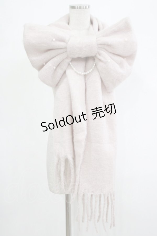 画像1: Lovely Tency / 眞白ありすコラボ/リボンパールマフラー  ピンク H-25-12-05-037-GO-ZA-NS-ZH (1)