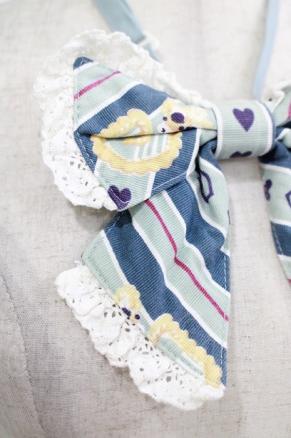 画像2: BABY,THE STARS SHINE BRIGHT / くまくみゃのRoyal Kingdom柄リボンタイ  サックス H-25-12-05-042-BA-ZA-NS-ZH (2)