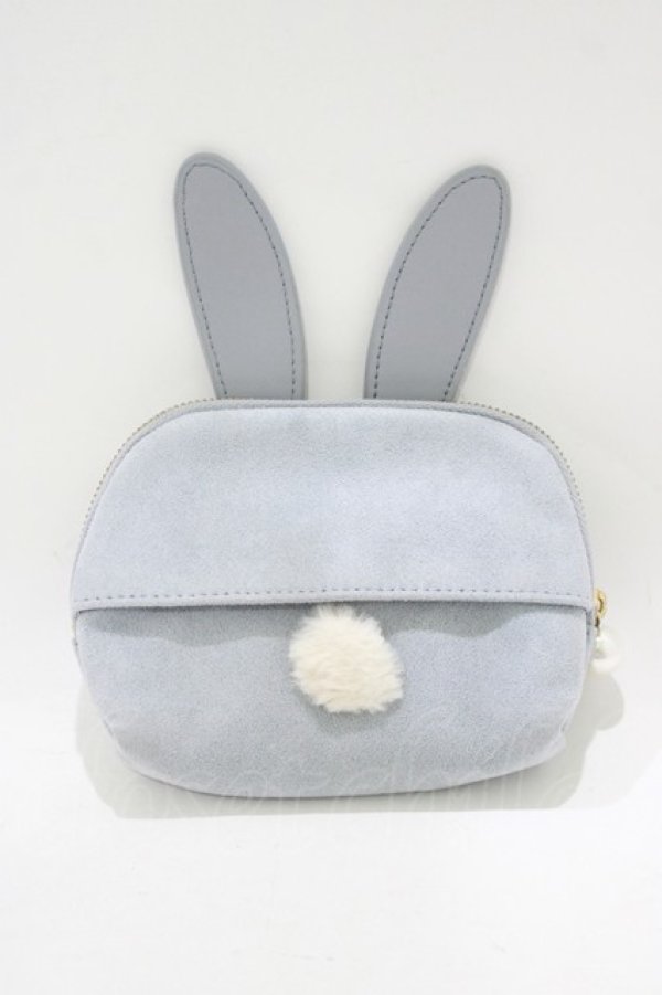 画像2: Maison de FLEUR / うさぎポーチ  ブルー H-25-12-05-044-LO-ZA-NS-ZH (2)