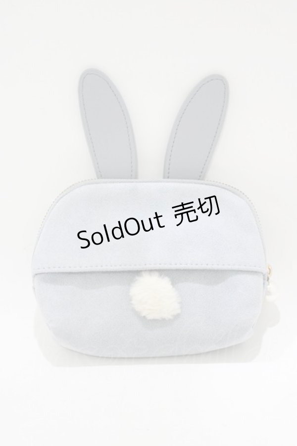 画像2: Maison de FLEUR / うさぎポーチ  ブルー H-25-12-05-044-LO-ZA-NS-ZH (2)