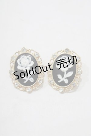 画像: m petit by misako / AMフラワーイヤリング  ブラック H-25-12-05-048-LO-AC-NS-ZH