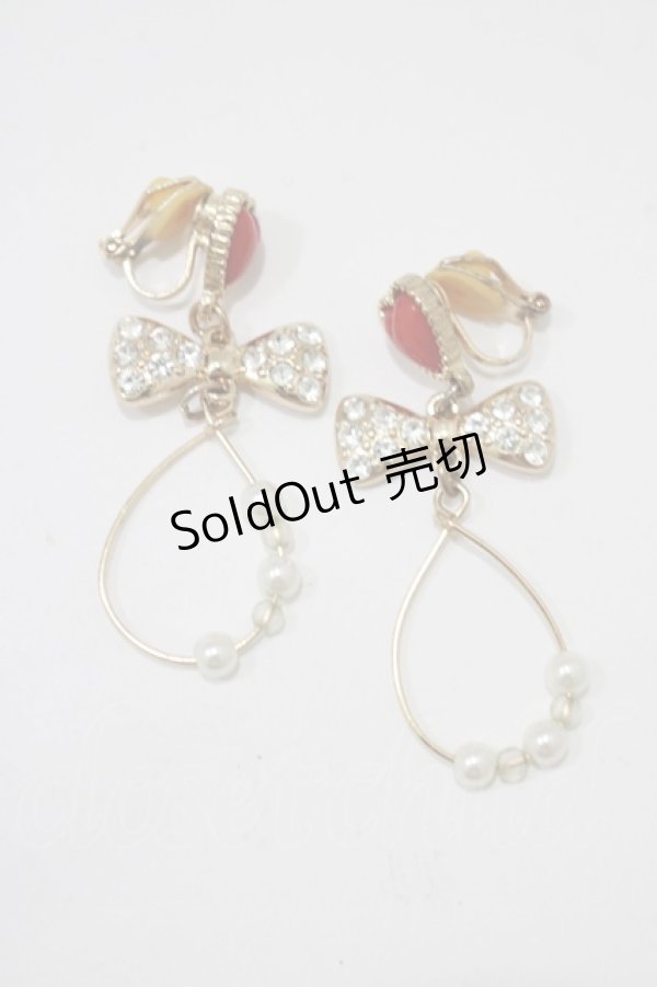 画像1: m petit by misako / AMハートリボンイヤリング  ゴールド H-25-12-05-049-LO-AC-NS-ZH (1)