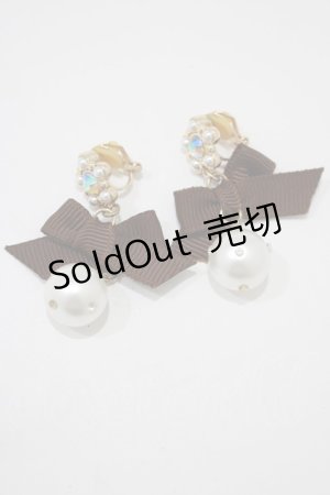 画像: m petit by misako / AMPLサガリイヤリング  ブラウン H-25-12-05-050-LO-AC-NS-ZH