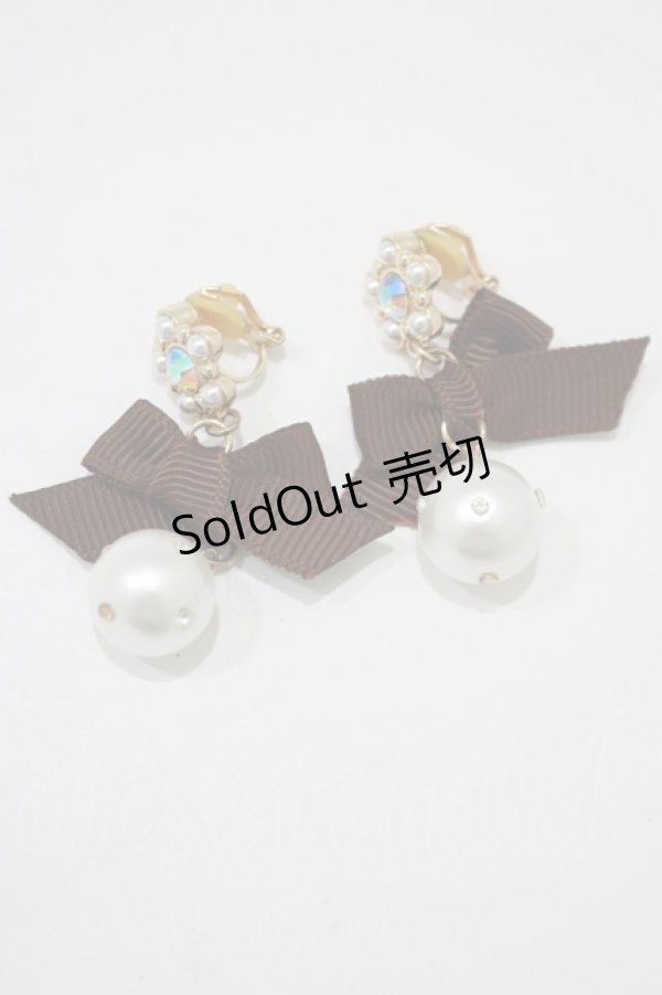 画像1: m petit by misako / AMPLサガリイヤリング  ブラウン H-25-12-05-050-LO-AC-NS-ZH (1)