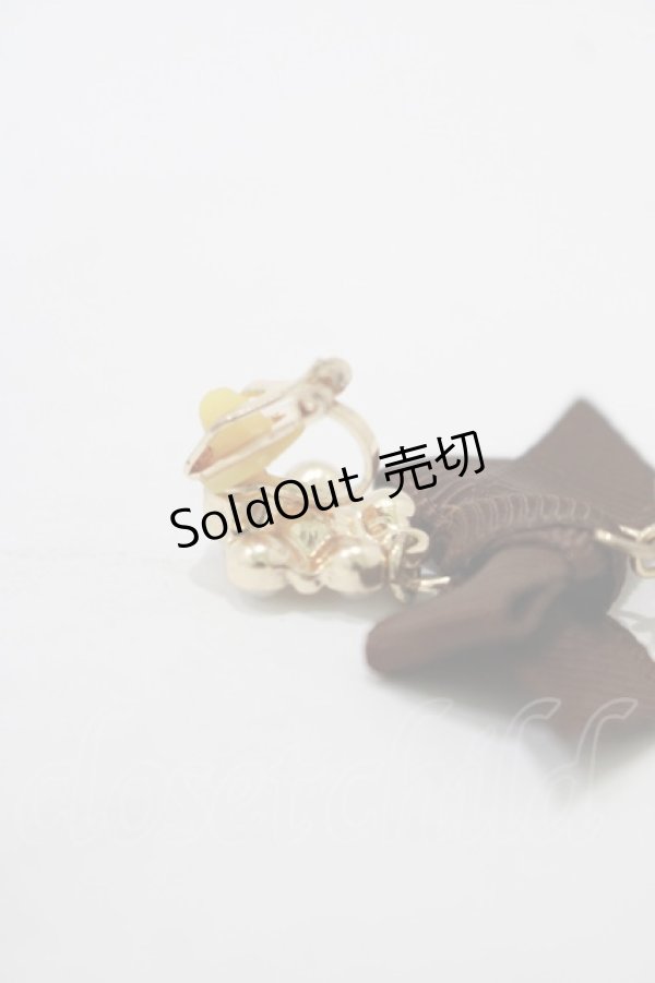 画像2: m petit by misako / AMPLサガリイヤリング  ブラウン H-25-12-05-050-LO-AC-NS-ZH (2)