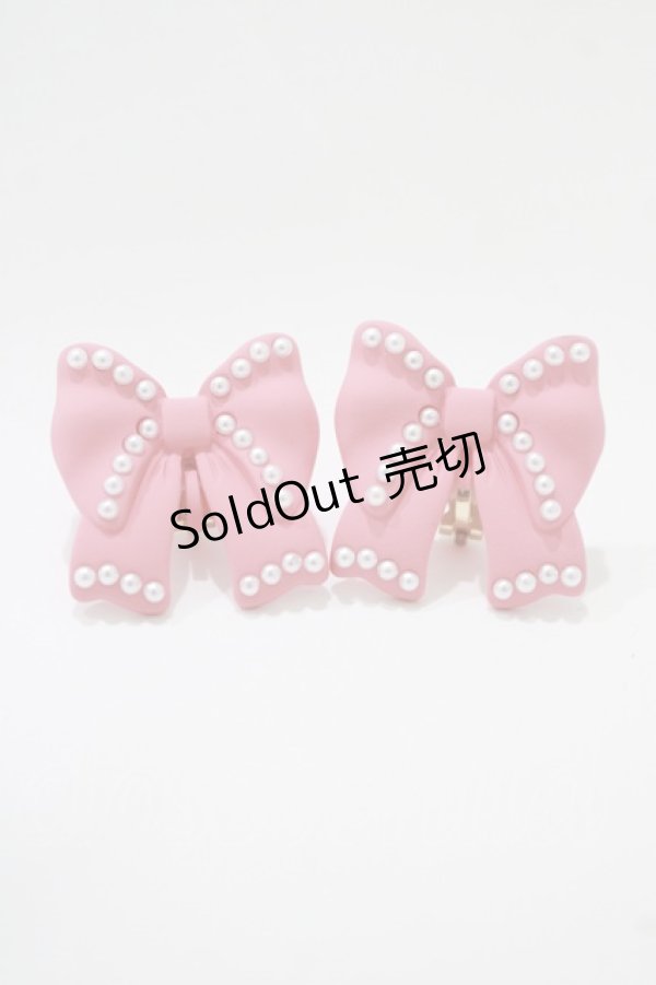 画像1: m petit by misako / AMPLリボンモチーフイヤリング  ピンク H-25-12-05-051-LO-AC-NS-ZH (1)