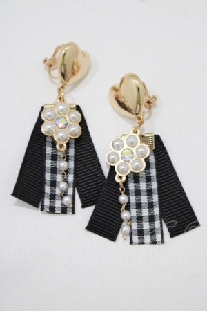 画像: m petit by misako / AMPLチェックイヤリング  ブラック H-25-12-05-053-LO-AC-NS-ZH