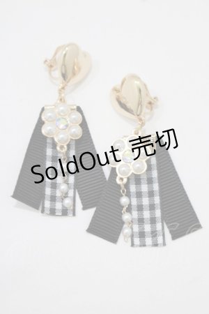 画像: m petit by misako / AMPLチェックイヤリング  ブラック H-25-12-05-053-LO-AC-NS-ZH
