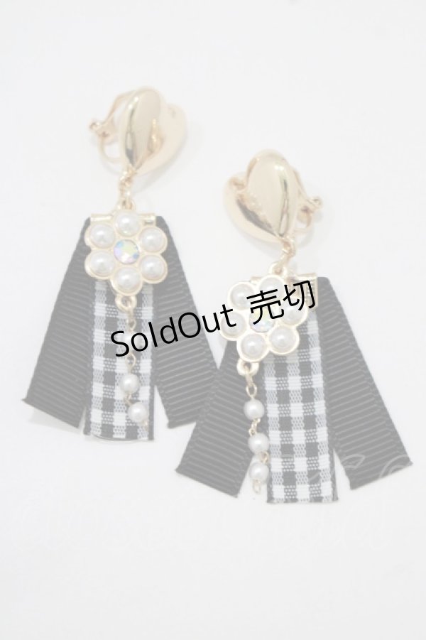 画像1: m petit by misako / AMPLチェックイヤリング  ブラック H-25-12-05-053-LO-AC-NS-ZH (1)