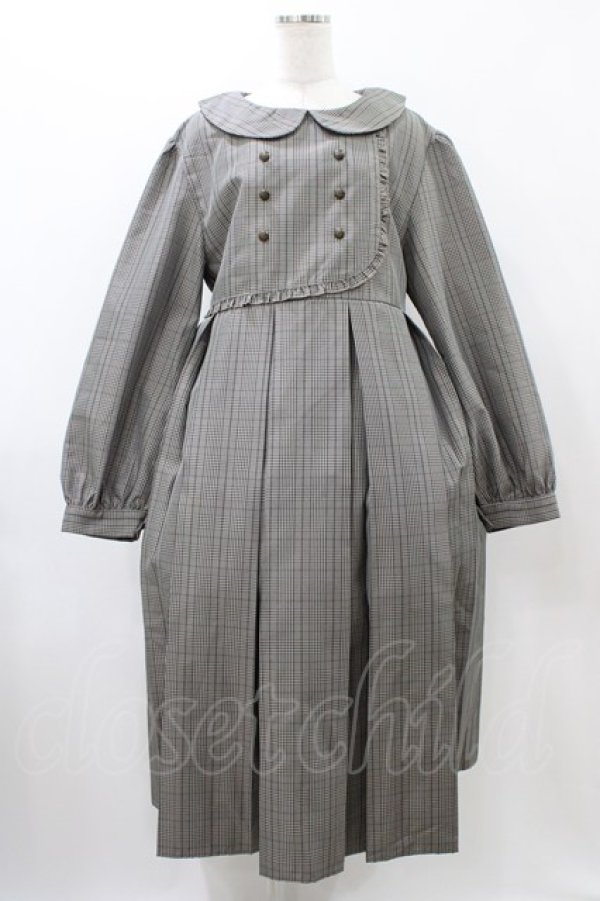 画像1: FLC / MINA*タータンチェックワンピース 3L グレー H-25-12-05-1032-0-OP-NS-ZH (1)