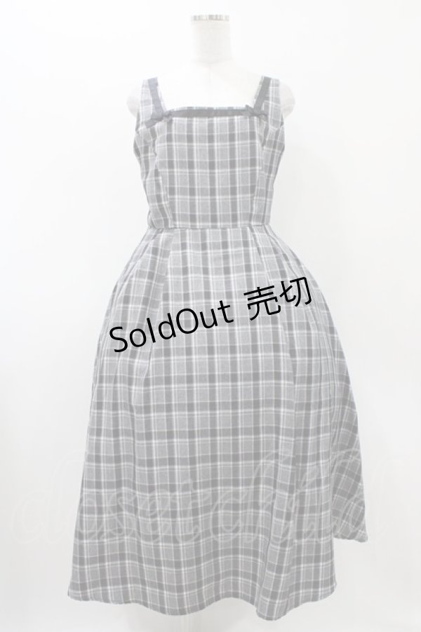 画像1: m petit by misako / AMCHKスクエアネックジャンパースカート L グレー H-25-12-05-1036-LO-OP-NS-ZH (1)