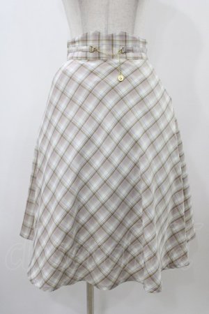 画像: F＆A / コインチェーン使いパステルチェックフレアースカート サイズ1 PURPLE×BR H-25-12-05-1045-0-SK-NS-ZH